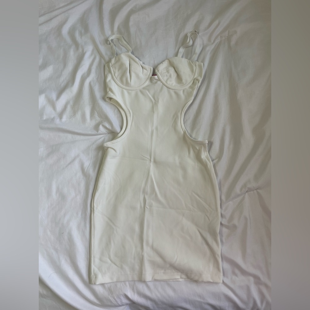 Edikted White Mini Dress with Cut-Outs